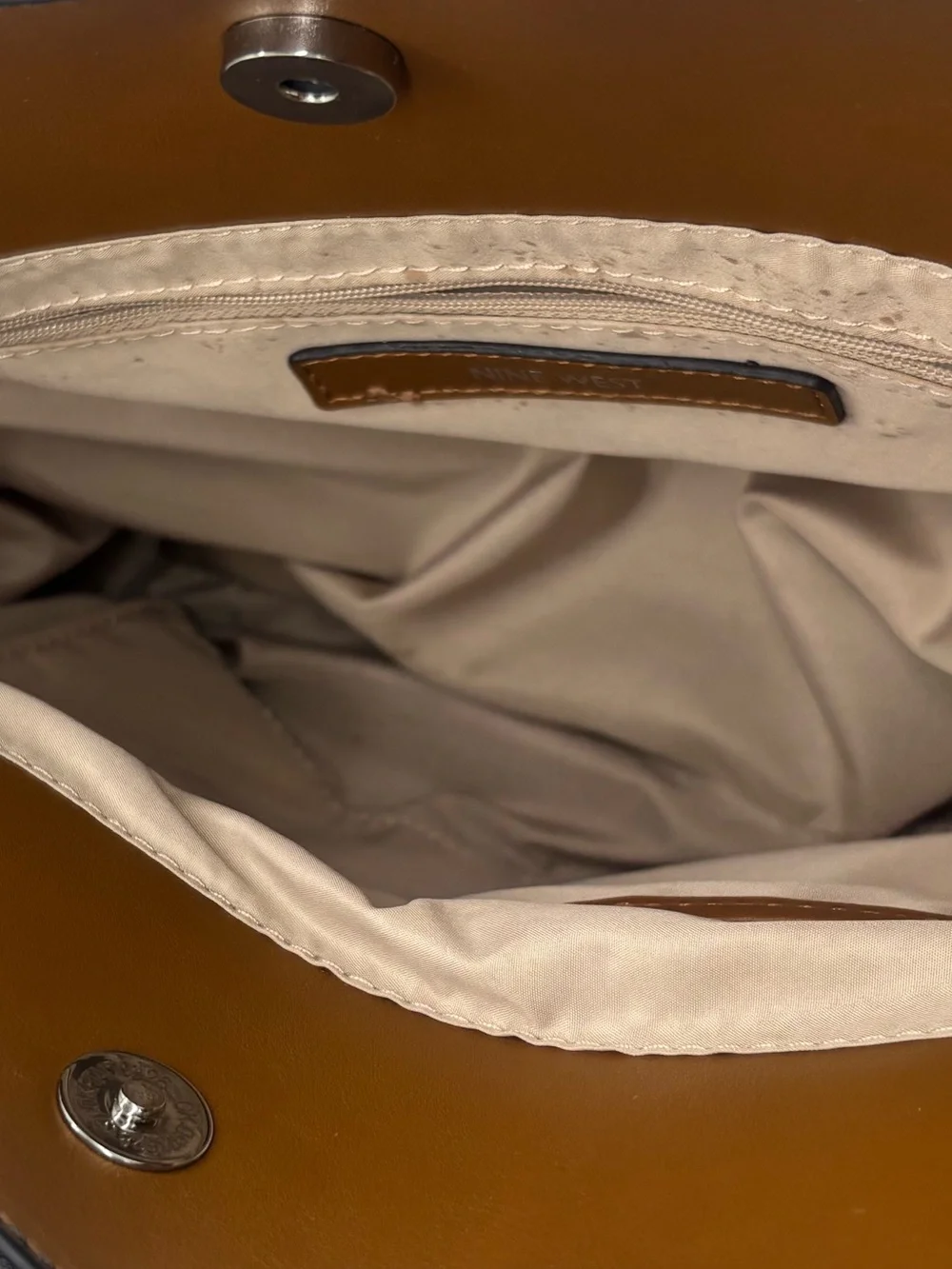 Nine West Brown and Dark Brown Signature Satchel
